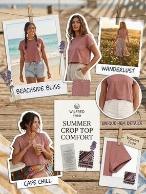 Wilfred Free (ARITZIA)  💯 % Cotton Boxy Dusty Rose Pink Crop Top/Tee—LARGE—A++